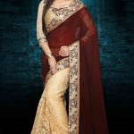saree dress red yellow